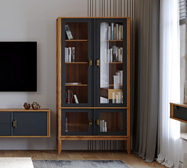 Фото Шкаф Бридж широкий с 4 стеклянными дверями