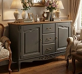 Комод широкий Marlette WOOD Прованс 3 ящика 2 двери
