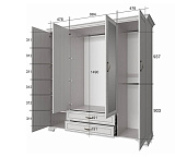 Шкаф четырехдверный 4D2S Z TIFFANY (вудлайн кремовый)