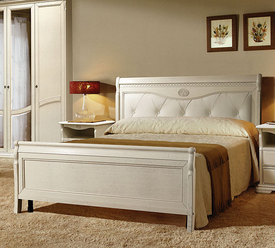 Фото Кровать двуспальная Лика с высоким изножьем