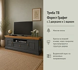 Тумба ТВ Форест Графит 2 двери 1 ящик