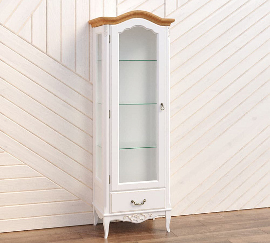 Фото Витрина стеклянная Marlette WOOD с зеркалом