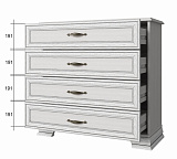 Комод 4S TIFFANY (вудлайн кремовый)